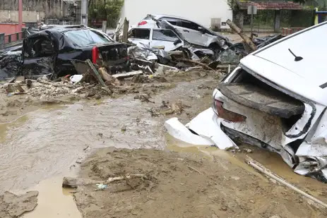 Bairro Castelânea em Petrópolis, após fortes chuvas  que atingiram a região Serrana do Rio