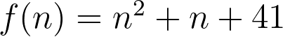 f(n)=n^2+n+41
