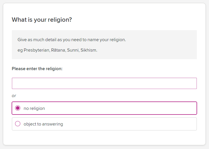 The census question about religion