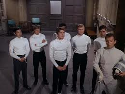 Christopher Jones, center, one of Thrush's "test tube" killers in a fourth-season Man From U.N.C.L.E. episode