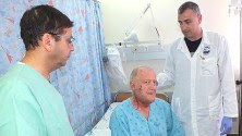 Poriya doctors with David Goldstein who received a 3-D printed jaw. / Photo credit: Baruch Padeh Medical Center, Poriya