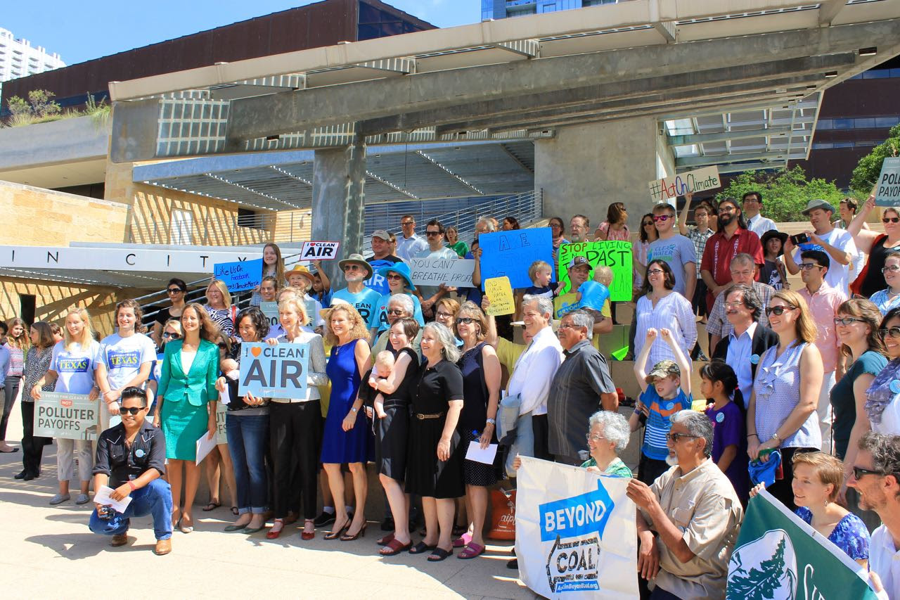 Activists in Austin gathered to support the Clean Power Plan.
