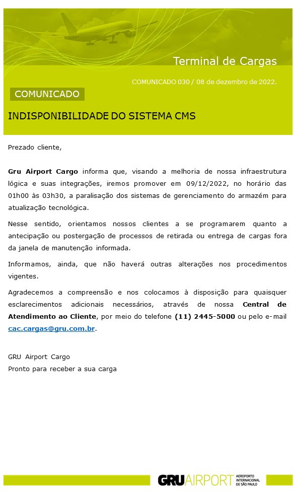 030 - Indisponibilidade CMS