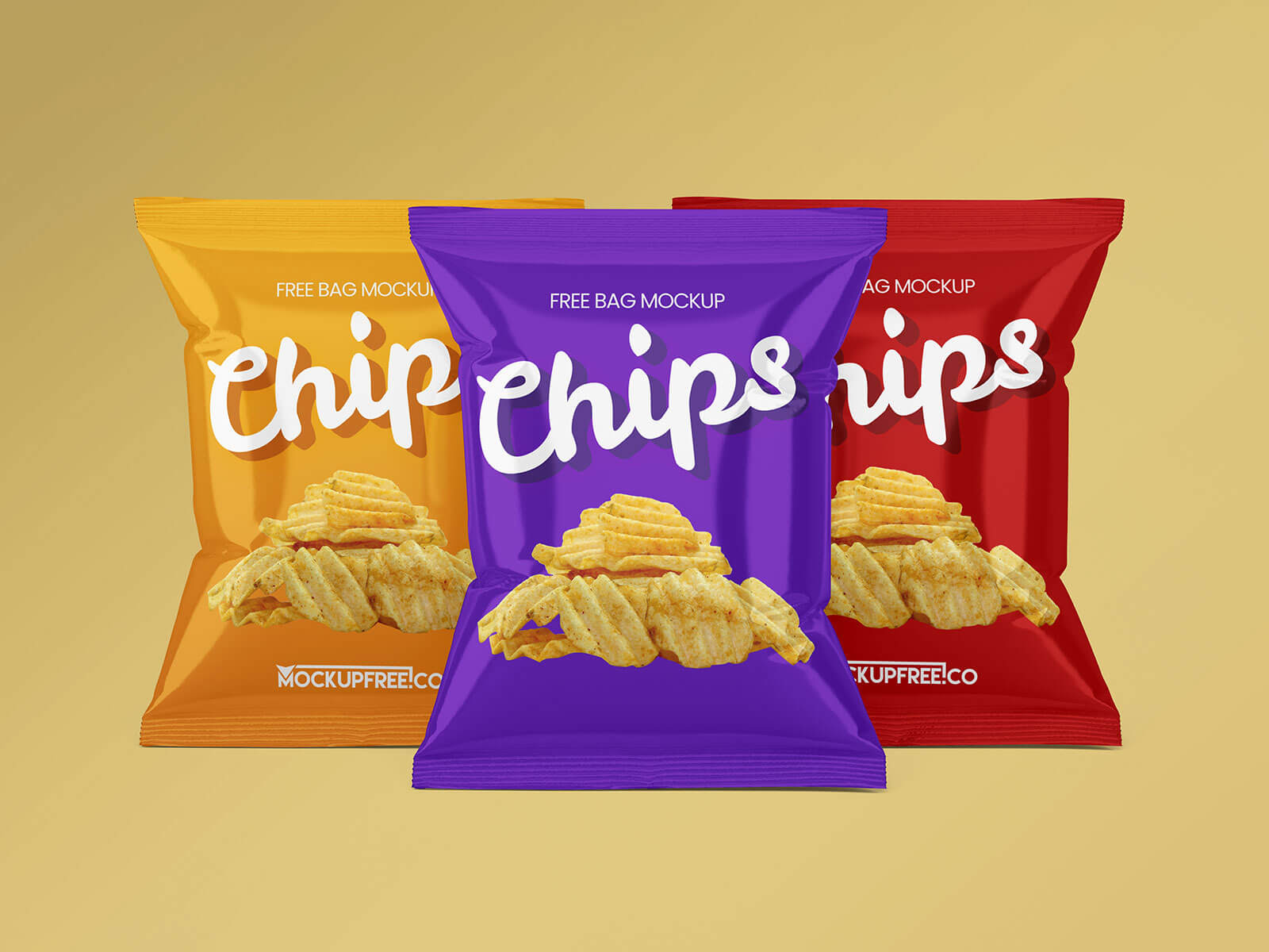 Free Chips Packet / Snack Packaging Mockup PSD Set Good Mockups