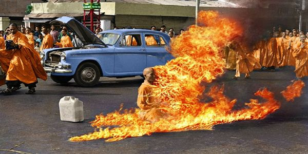 On June 11, 1963, a Vietnamese Mahayana Buddhist monk burned himself to death at a busy Saigon intersection