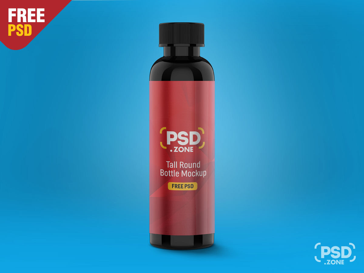 Glossy Plastic Bottle Mockup Download PSD
