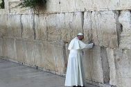Pope Francis of the Vatican, at the Western Wall.
