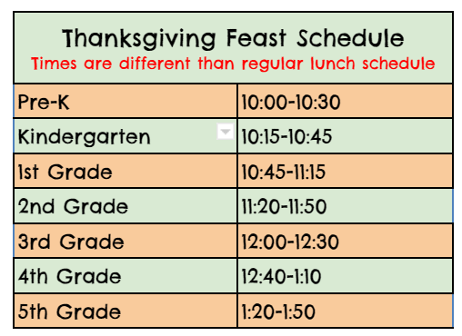 Please make note of the lunch times.