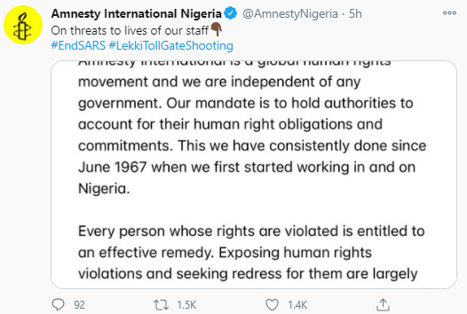 Amnesty International responds to threats from NGO asking them to leave Nigeria