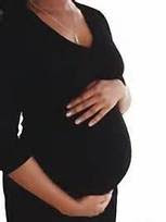 Pregnant woman wearing black