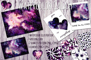 Watercolor Galaxy Set