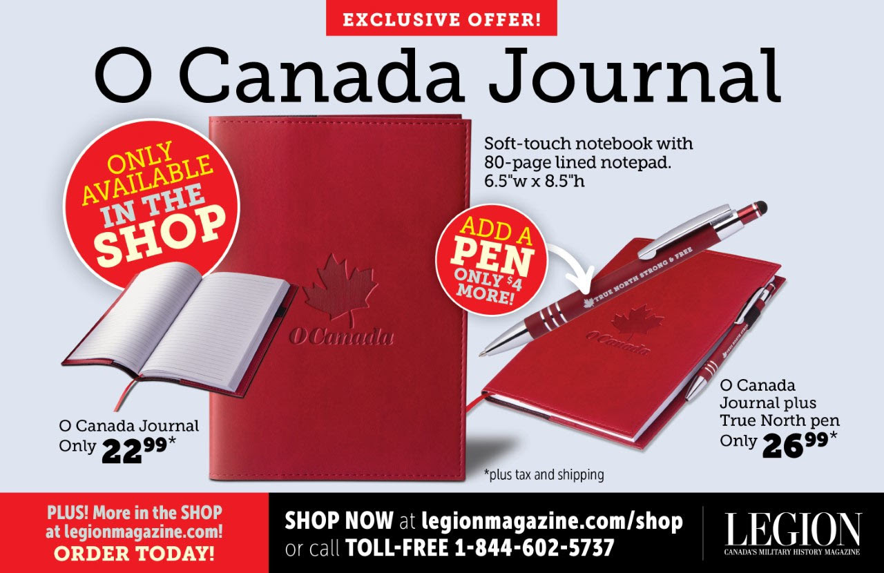 O Canada Journal. Only available in
the shop.