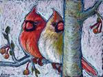 Winter Cardinal Pair - Posted on Sunday, February 8, 2015 by Ande Hall