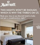 Book minimum of 2 nights at Marriott hotels and get the 3rd night free.