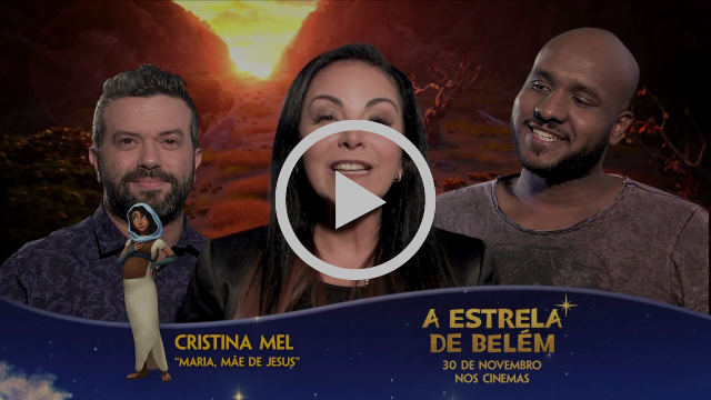 Caíque Oliveira, Cristina Mel e Vini Rodrigues apresentam personagens do filme A Estrela de Belém