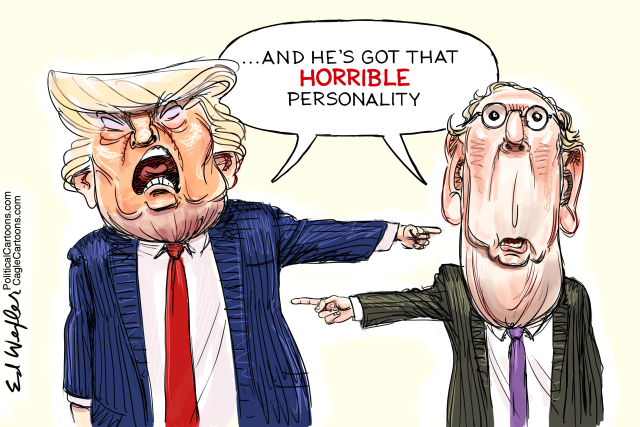 TRUMP, IMPEACHMENT, ACCOUNTABLE, RESPONSIBLE, INSURRECTION, MITCH MCCONNELL, MAGA TRIAL, HUMOR, SATIRE