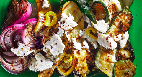 Henry Got Crops!: Grilled Summer Squash with Red Onion and Feta