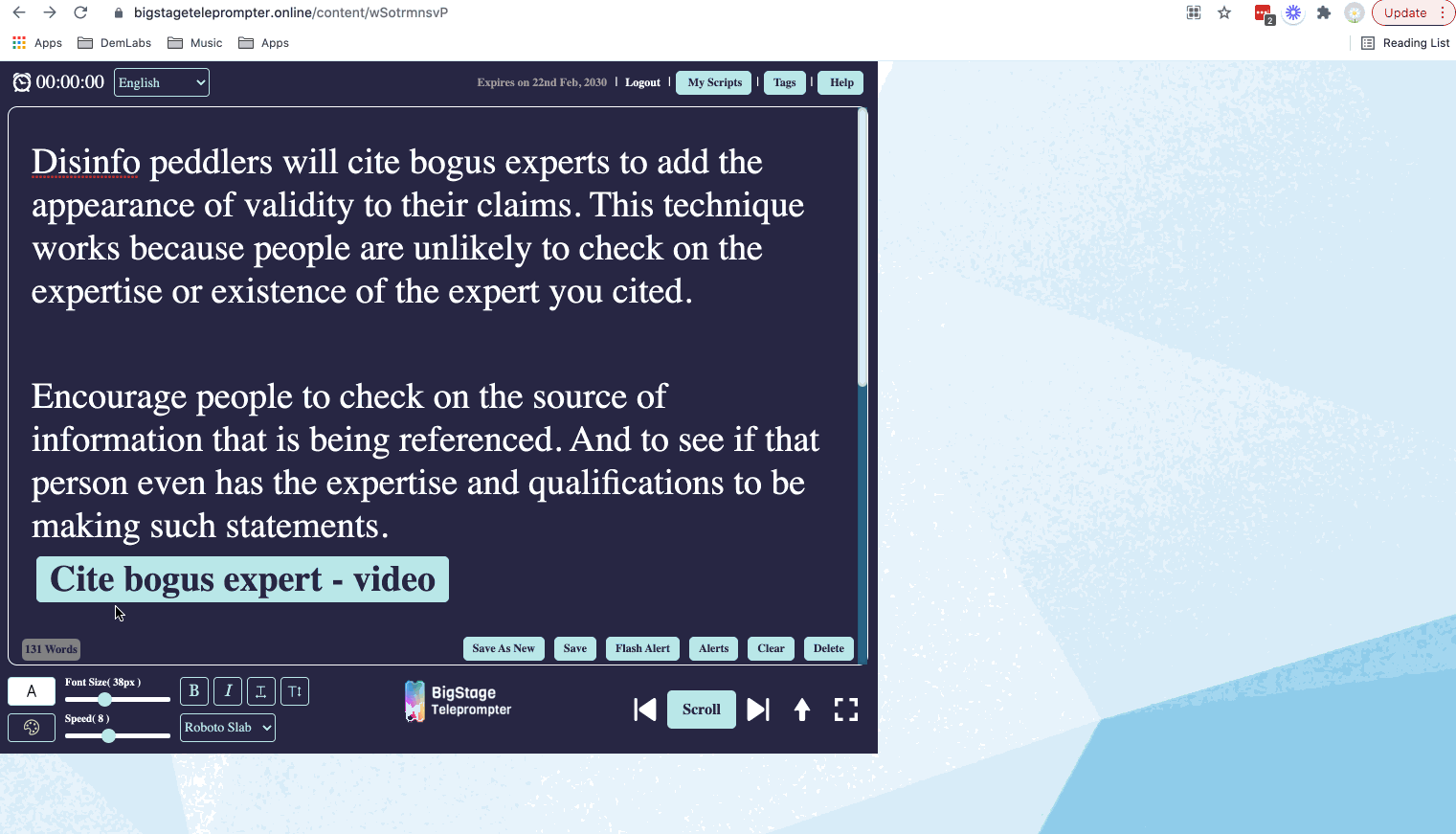 Create interactive training that only the presenter sees during ZOOM presentations.
