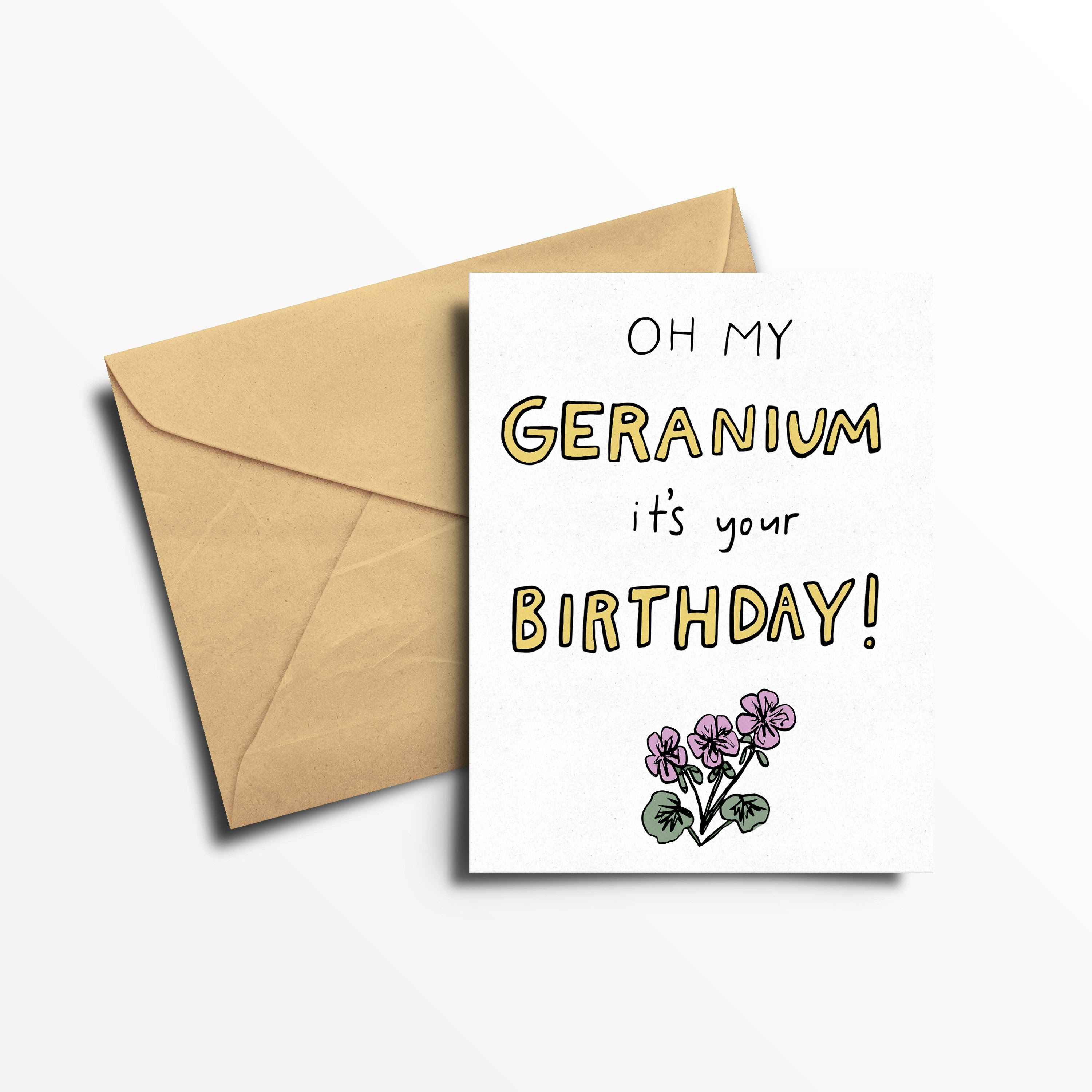 Image of Essential Oil Greeting Card "Oh My Geranium, it&squot;s your Birthday!"