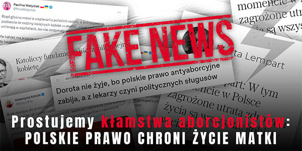 Prostujemy kłamstwa aborcjonistów: polskie prawo chroni życie matki