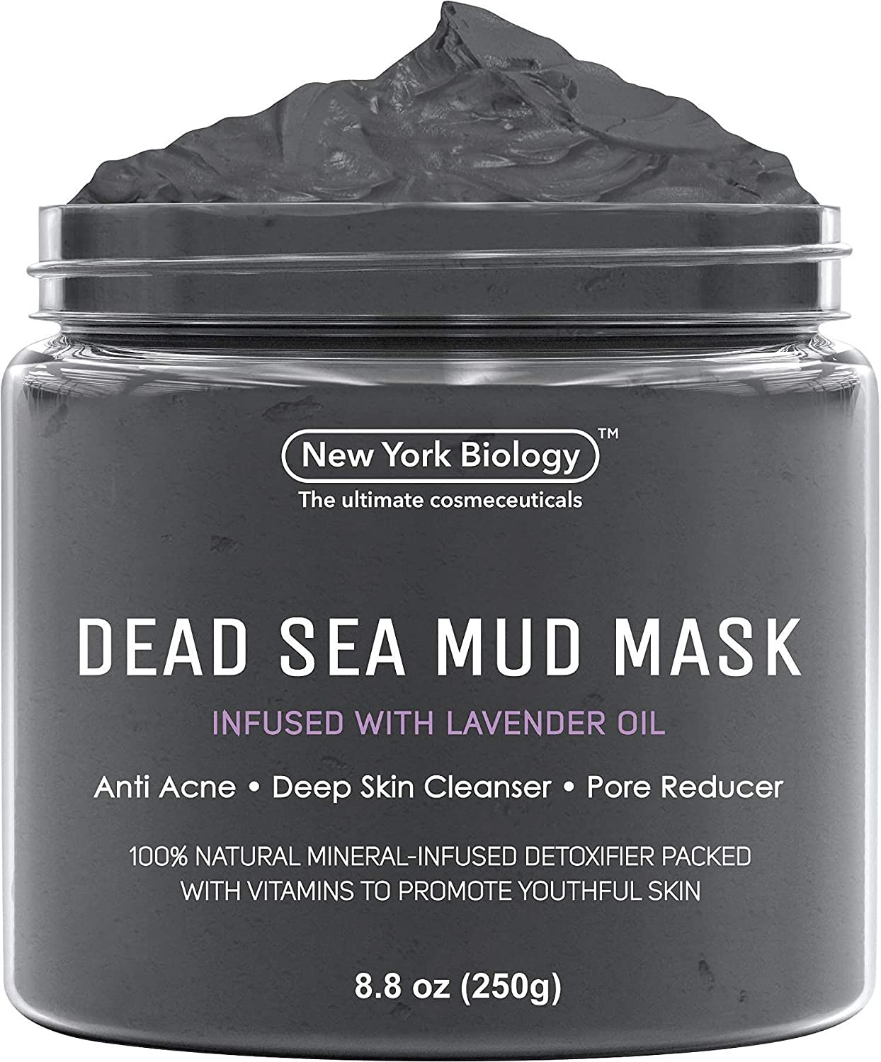 Image of Dead Sea Mud Mask for Face and Body Infused with Lavender 8.8 oz