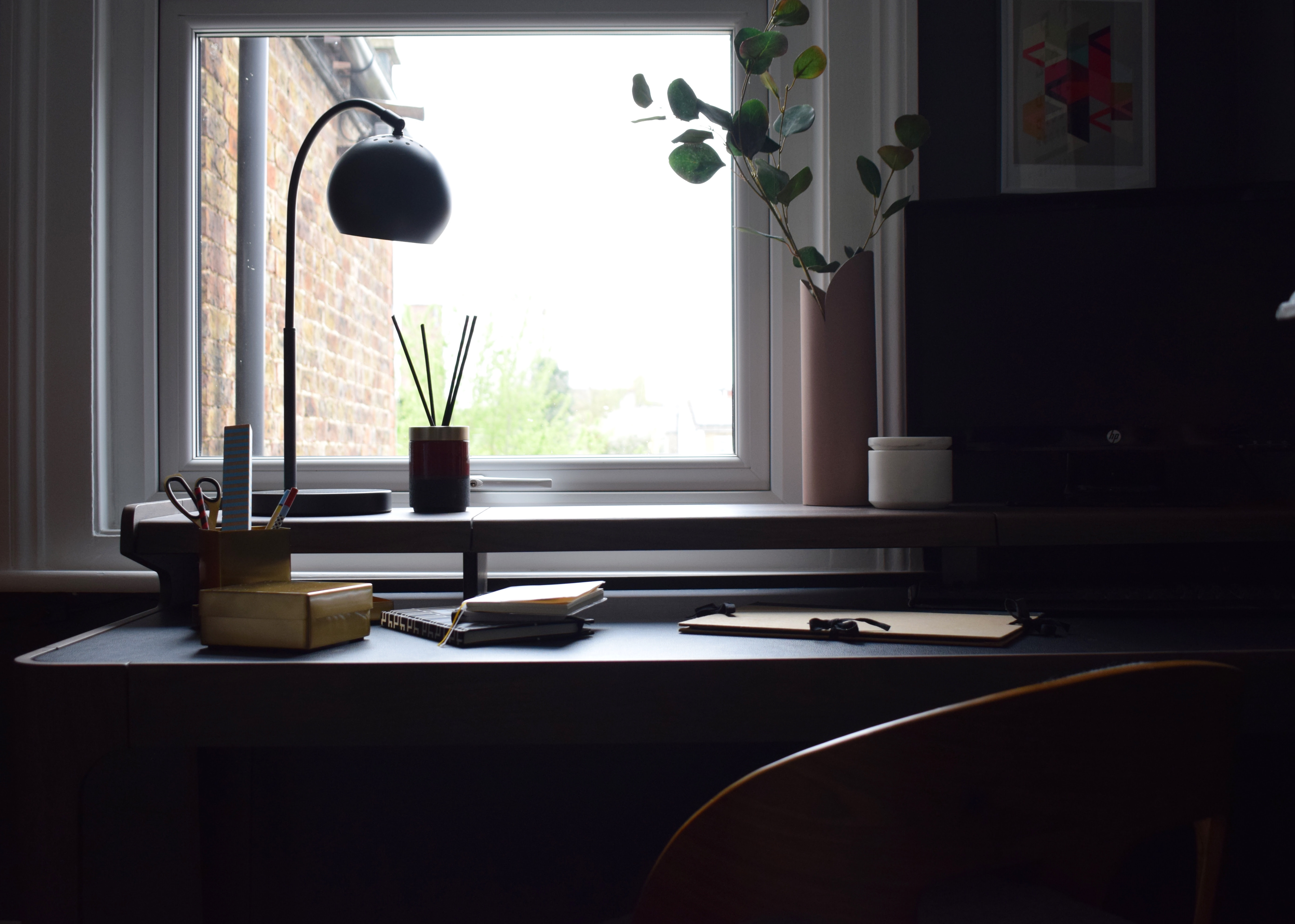 MADE Desk Story Zeke bloggers grey modernist home tour of office