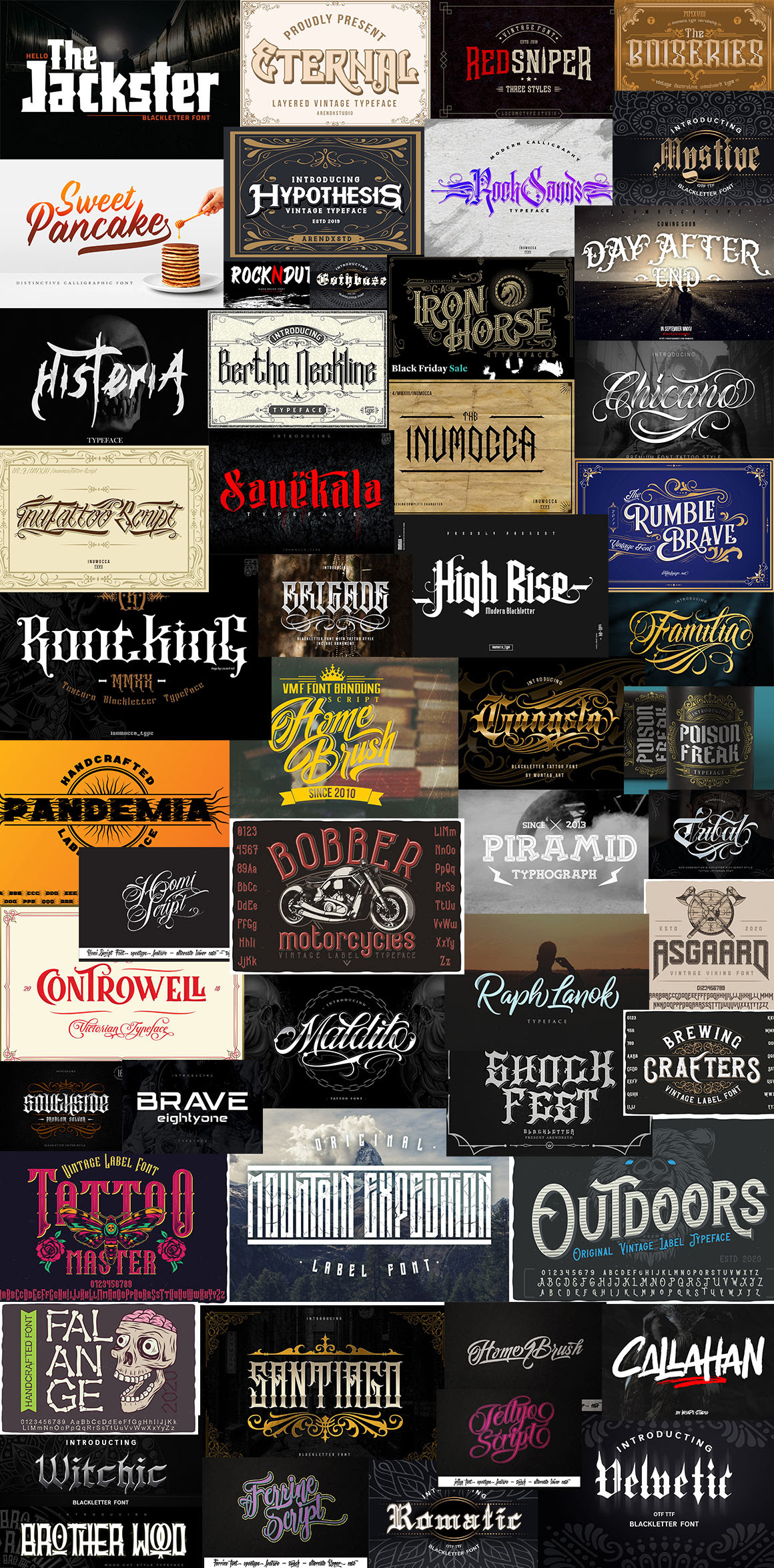 The Tattoo Fonts Bundle pixelo Download