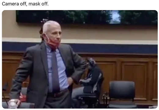 dr fauci camera off mask off