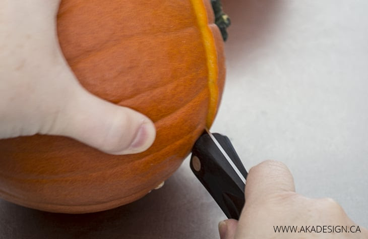 Cut the top off pumpkin