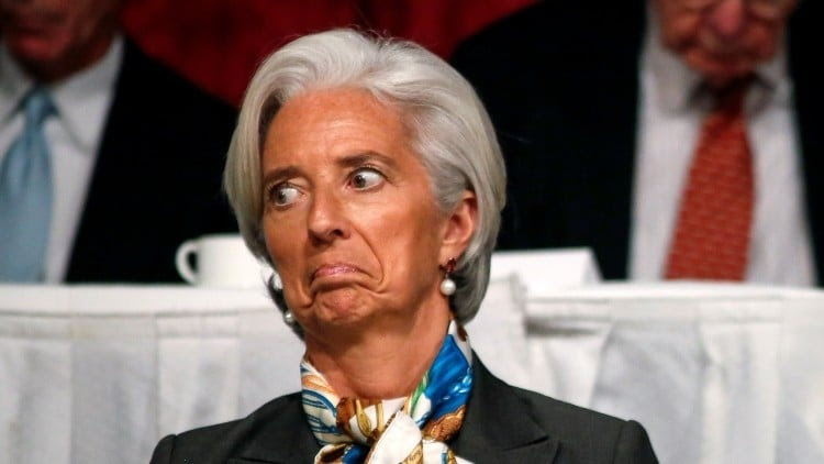 International Monetary Fund (IMF) Managing Director Christine Lagarde attends a meeting with the Economic Club of New York in New York, April 10, 2013. REUTERS/Brendan McDermid (UNITED STATES - Tags: POLITICS BUSINESS HEADSHOT) - RTXYGPL
