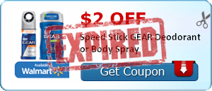 $2.00 off Speed Stick GEAR Deodorant or Body Spray