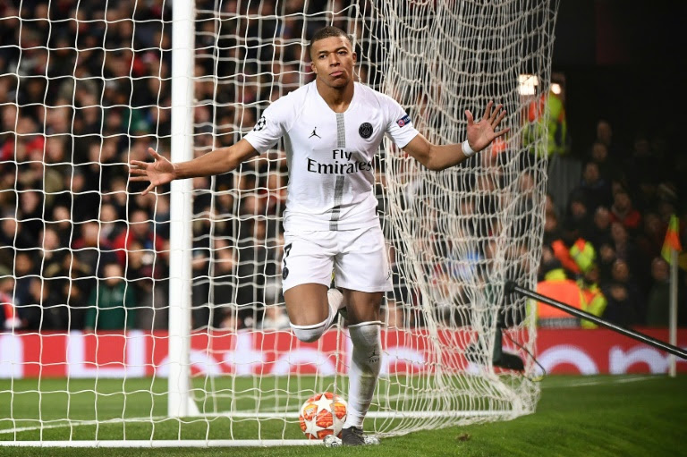 Mbappe caused a lot of troubles for Manchester United and grabbed a goal in Paris Saint-Germain's 2-0 win (AFP)