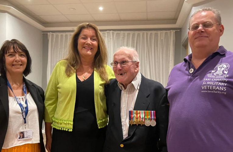 102 year old Epsom veteran wears his medals again!