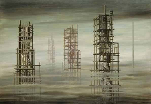 Kay Sage. Tomorrow Is Never, 1955. Oil on Canvas, 37⅞" × 53⅞". The Museum of Modern Art, New York.