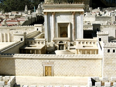 A model of the Second
                  Temple.