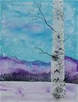 Birch and Mountains - Posted on Monday, February 9, 2015 by Heather MacLeod