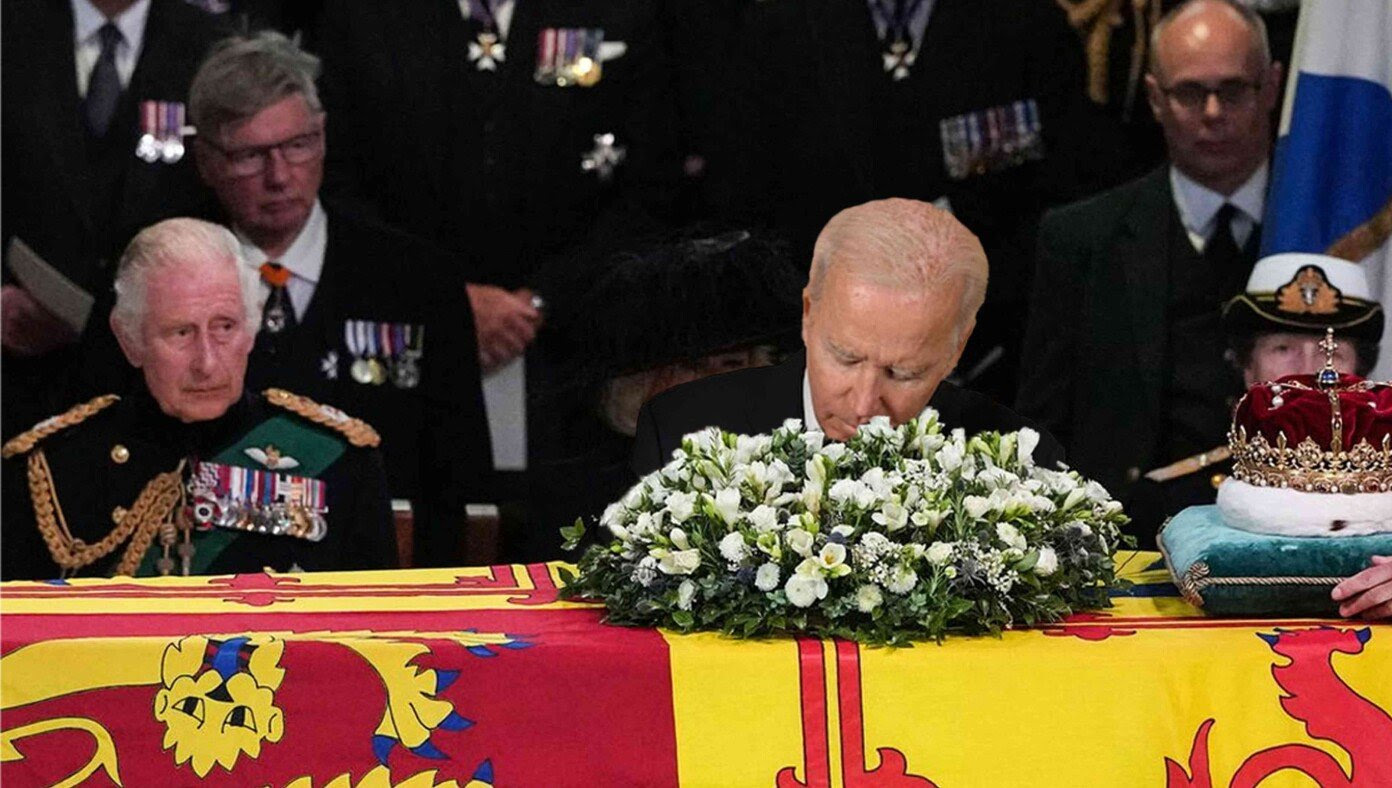 Biden Tearfully Gives Queen One Final Sniff