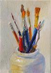 Brushes and Pencils,still life,oil on canvas,7x5,price$175 - Posted on Monday, March 2, 2015 by Joy Olney