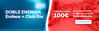 Doble Energía Endesa + Club Dia; llévate hasta 100€ para tus compras en Dia con la nueva Tarifa Endesa-Dia, Más información