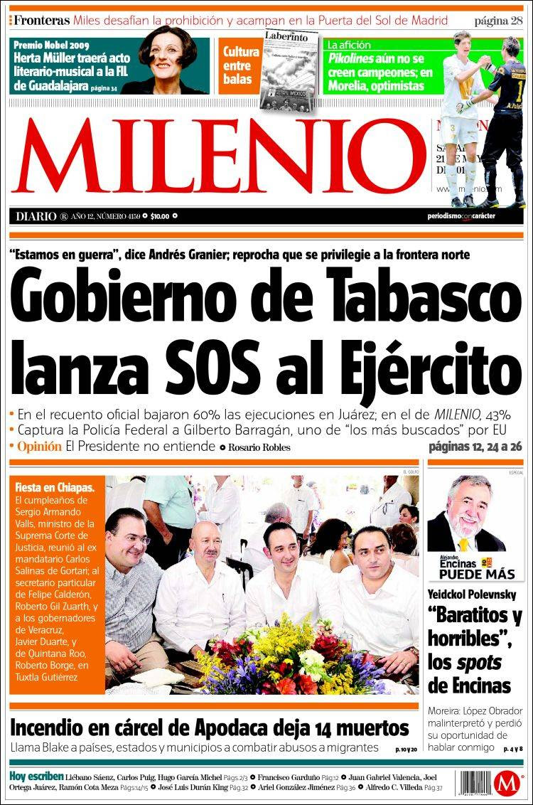 Portada de Milenio (México)