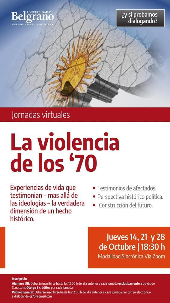 Jornadas virtuales: “La violencia de los ´70”