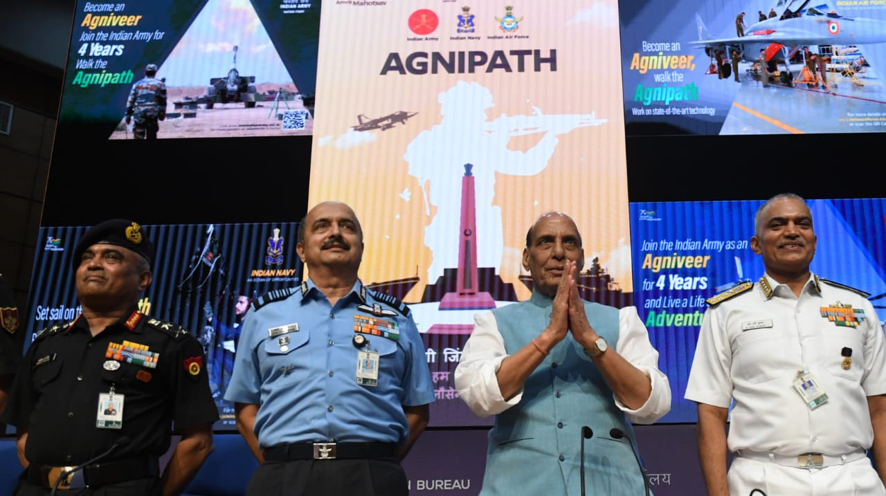 Government announces 'Agnipath' recruitment
                  scheme for armed forces; unveils radical changes