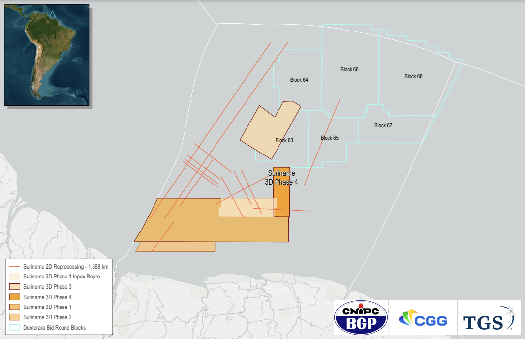 Seismic trio wraps up another phase of 3D survey offshore Suriname