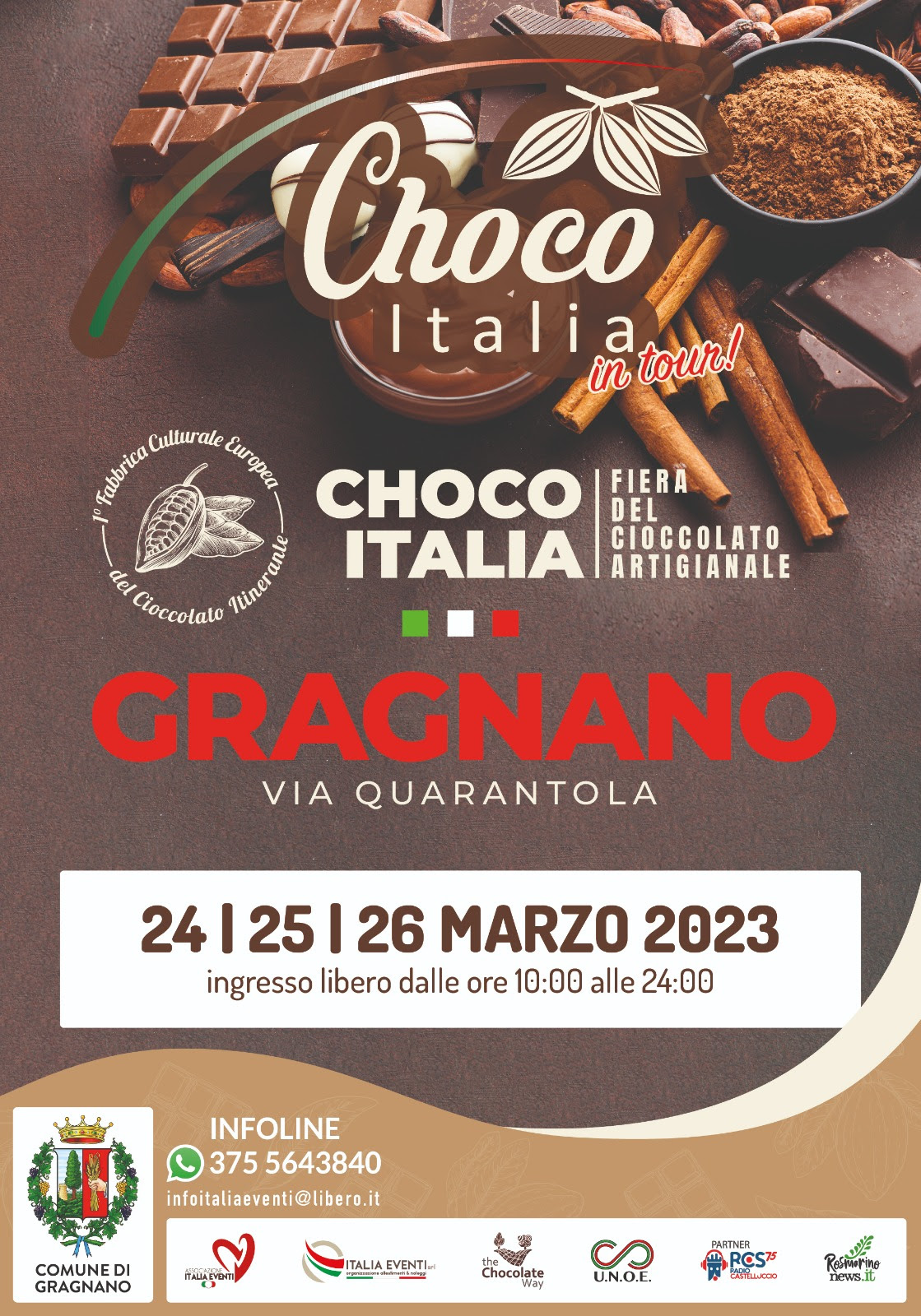 Choco Italia arriva a Gragnano tra degustazioni e laboratori