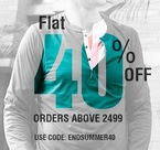 Get flat 40% off on minimum purchase of Rs.2499 on mens apparels 