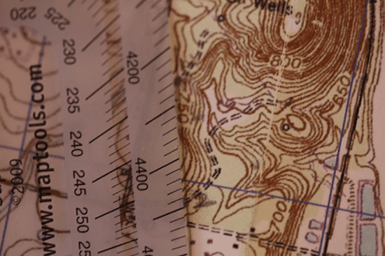 drawing bearing on topo topographic map