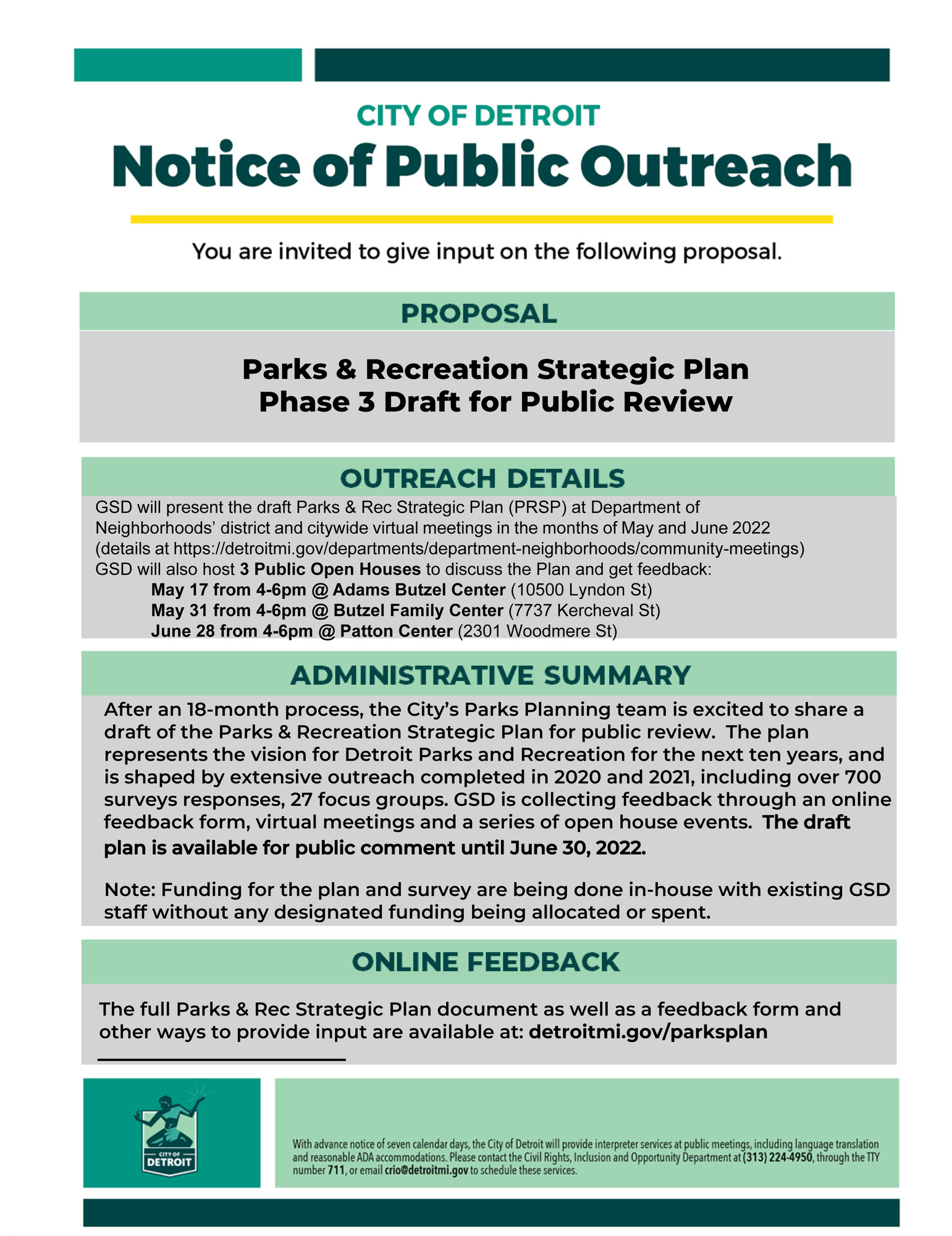 Parks & Recreation Strategic Plan Public Review