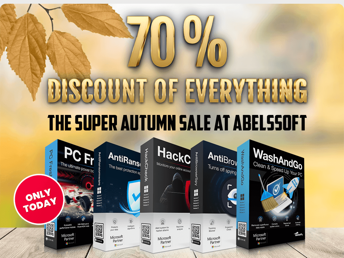 70% Off coupon Abelssoft Super Autumn Sale 2023