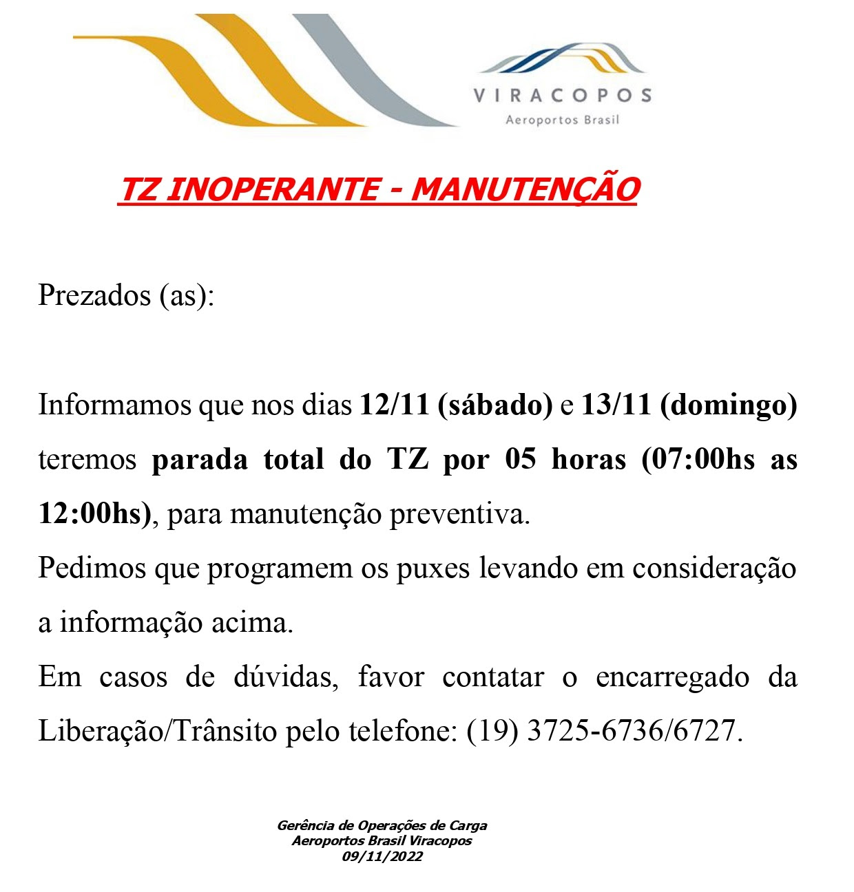 TZ INOPERANTE - MANUTENÇÃO