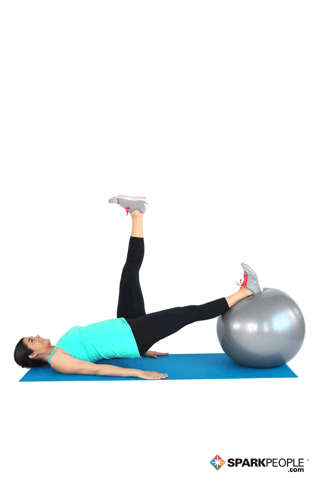 Medicine Ball Exercises Single-Leg-Hamstring-Flexion-with-Ball